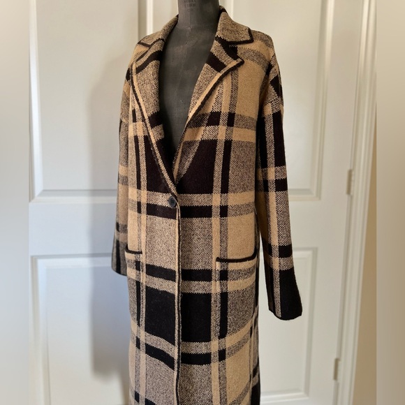 Liz Claiborne Plaid Longline Coatigan Sweater Coat NWT Size M - Picture 5 of 10